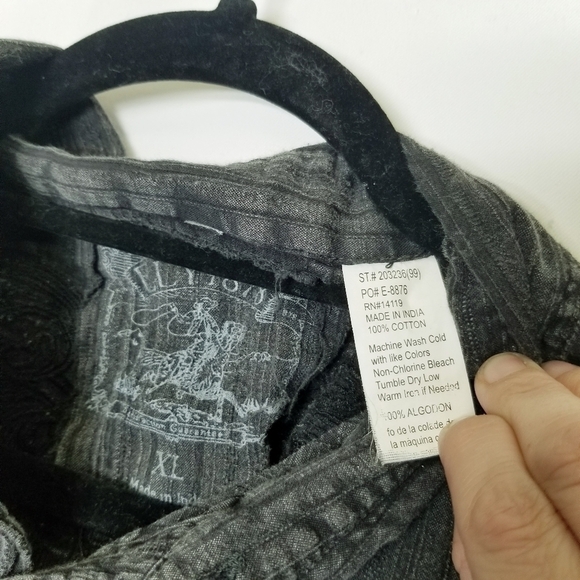 Ely 1878 Size XL  Factory Faded Embroidered  Black Pearl Snaps‎ Oversized - Picture 7 of 10